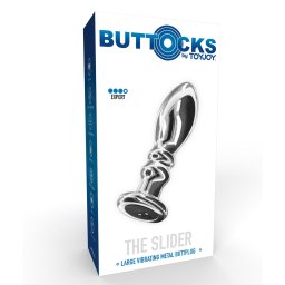 Buttocks - The Slider vibrációs fém anál dildó akkumulátoros (L méret, 11,3 cm)