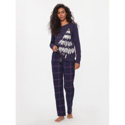 Triumph Pizsama Winter Moments PK X 10216527 Sötétkék Regular Fit