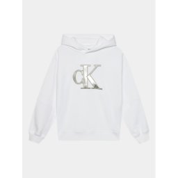 Calvin Klein Jeans Pulóver Metallic Monogram IG0IG02298 Fehér Regular Fit