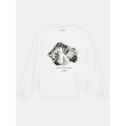 Calvin Klein Jeans Pulóver Crystal Graphic IG0IG02306 Fehér Regular Fit