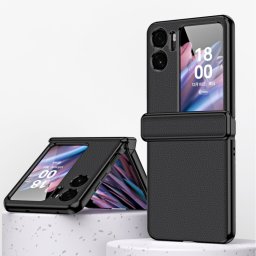 LEATHER Védőtok OPPO Find N2 Flip fekete