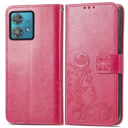 ART FLOWER S pénztárca tok Motorola Edge 40 Neo sötét rózsaszínhez