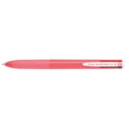 PILOT Golyóstoll, 0,27 mm, nyomógombos, rózsaszín tolltest, PILOT "Super Grip G", négyszínű