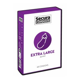 Secura Padlizsán - extra nagy óvszer, 60mm, 48db