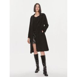 Liu Jo Gyapjú kabát MF3242 T4627 Fekete Regular Fit