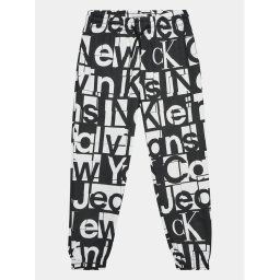 Calvin Klein Jeans Melegítő alsó Grid IB0IB01937 Fekete Regular Fit