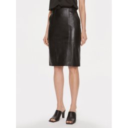 Boss Bőr szoknya Seleni 50505502 Fekete Slim Fit