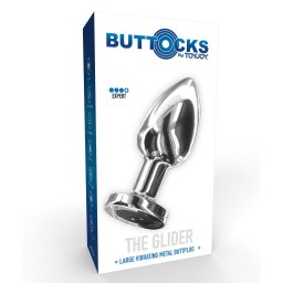 Buttocks - The Glider vibrációs fém anál dildó akkumulátoros (L méret, 10,2 cm)