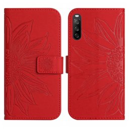 ART SUN FLOWER Pénztárca tok pánttal Sony Xperia 10 IV 5G piros