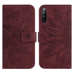ART SUN FLOWER Pénztárca tok pánttal Sony Xperia 10 IV 5G barna