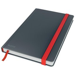 LEITZ Beíró, A5, kockás, 80 lap, keményfedeles, LEITZ "Cosy Soft Touch", bársonyszürke