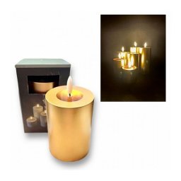 LED gyertya 7 x 10 cm arany