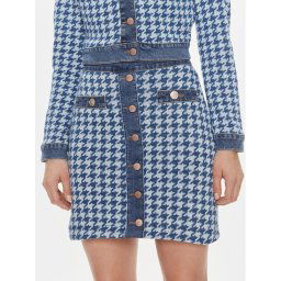 Guess Miniszoknya Tweed W4RD93 D59L1 Kék Regular Fit