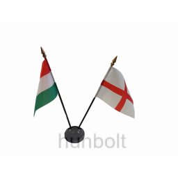Nemzeti és Angol zászlók asztali tartóval