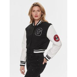 Guess Bomber dzseki W4RL56 KCD20 Fekete Relaxed Fit