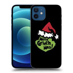 Fekete szilikon tok az alábbi mobiltelefonokra Apple iPhone 12 - Grinch 2