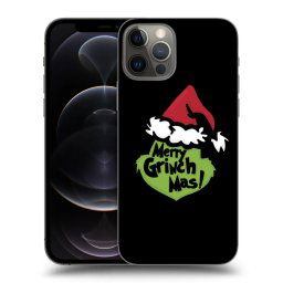 Fekete szilikon tok az alábbi mobiltelefonokra Apple iPhone 12 Pro - Grinch 2
