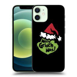 Fekete szilikon tok az alábbi mobiltelefonokra Apple iPhone 12 mini - Grinch 2
