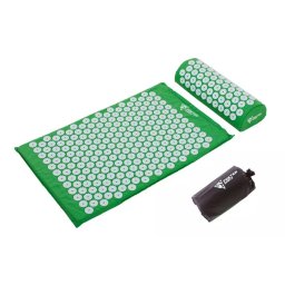 Akupresszúra PREMIUM tornaszőnyeg párnával 67x42x2 cm, Fekete