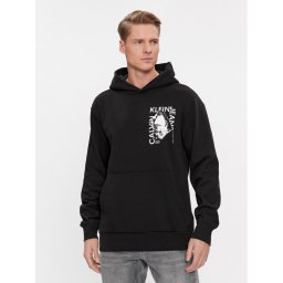 Calvin Klein Jeans Pulóver Modern Metals Graphic J30J324626 Fekete Regular Fit