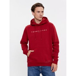 Tommy Jeans Pulóver Linear Logo DM0DM17985 Piros Regular Fit