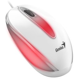 Genius DX-Mini / egér, vezetékes, optikai, 1000DPI, 3 gomb, USB, RGB LED, fehér