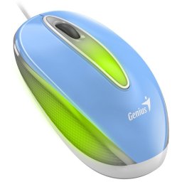 Genius DX-Mini / egér, vezetékes, optikai, 1000DPI, 3 gomb, USB, RGB LED, kék