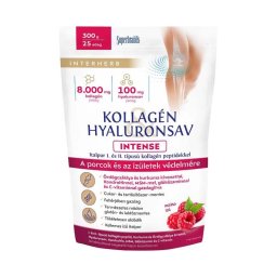 Interherb Kollagén&Hyaluronsav Intense italpor málna ízű 300g