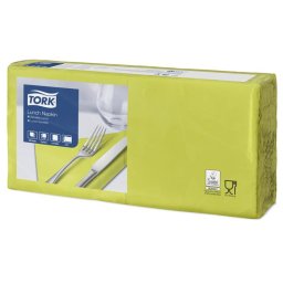 TORK Szalvéta, 1/4 hajtogatott, 2 rétegű, 33x33 cm, Advanced, TORK "Lunch", lime