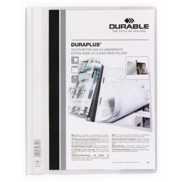 DURABLE Gyorsfűző, A4, széles, panorámás, DURABLE "DURAPLUS(R)", fehér