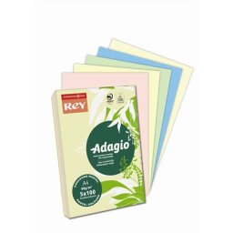REY Másolópapír, színes, A4, 80 g, 5x100 lap, REY "Adagio", pasztell mix