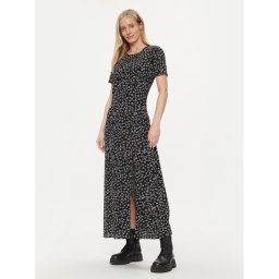 Tommy Jeans Nyári ruha Tjw Ditsy Midi Slit Dress DW0DW17418 Fekete Slim Fit