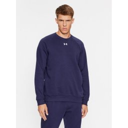 Under Armour Pulóver Ua Rival Fleece Crew 1379755 Sötétkék Loose Fit