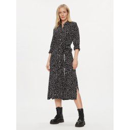 Tommy Jeans Ing ruha Tjw Ditsy Belted Midi Dress Ext DW0DW17419 Fekete Regular Fit