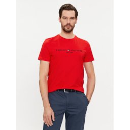 Tommy Hilfiger Póló Logo MW0MW11797 Piros Slim Fit