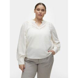 Vero Moda Curve Blúz Chris 10301893 Fehér Regular Fit