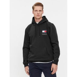 Tommy Jeans Pulóver Essential Flag DM0DM18418 Fekete Regular Fit