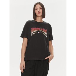 Tommy Jeans Póló Rock DW0DW17370 Fekete Relaxed Fit