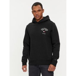 Tommy Hilfiger Pulóver Arched Varsity MW0MW33641 Fekete Regular Fit