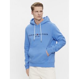 Tommy Hilfiger Pulóver Logo MW0MW11599 Kék Regular Fit