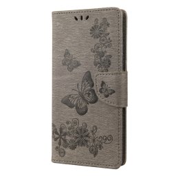ART Pénztárca borító Sony Xperia 10 IV 5G BUTTERFLIES szürke