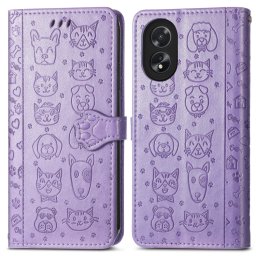 ART ANIMALS Oppo A38 lila pénztárca tok