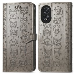 ART ANIMALS Oppo A38 szürke pénztárca tok
