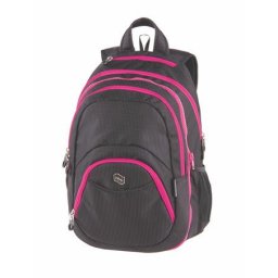 PULSE Hátizsák, 2in1, notebook tartóval és audió csatlakozóval, PULSE "Teens", pink-fekete