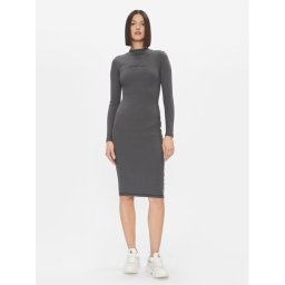 Calvin Klein Jeans Hétköznapi ruha Hero Monologo Rib Ls Dress J20J222514 Fekete Slim Fit