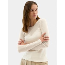 Karen by Simonsen Blúz Mandarina 10104771 Ekru Regular Fit