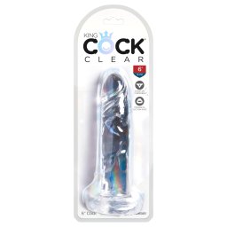 King Cock Clear 6 - tapadókorongos dildó (17,8 cm)