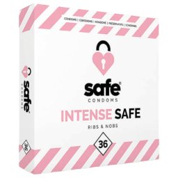SAFE Intense Safe - bordázott és pontozott óvszer (36 db)