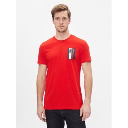 Tommy Hilfiger Póló H Emblem Tee MW0MW33687 Piros Slim Fit
