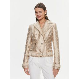 Guess Műbőr dzseki Olivia Moto Jacket W3YL25 WFIR2 Bézs Regular Fit